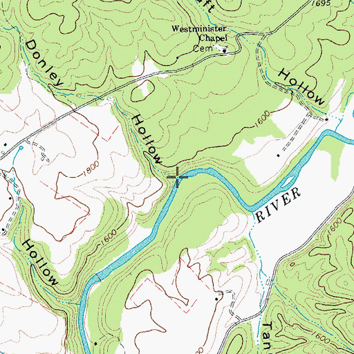 Topographic Map of Donley Hollow, VA
