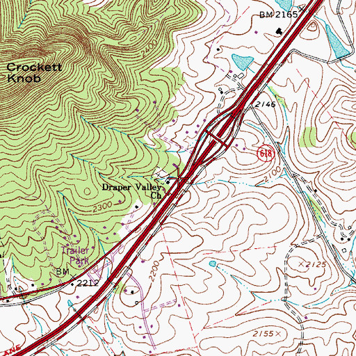 Topographic Map of Draper Valley Church, VA
