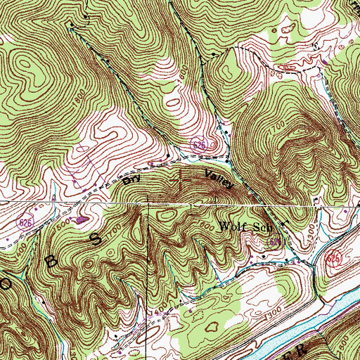 Topographic Map of Dry Hollow, VA
