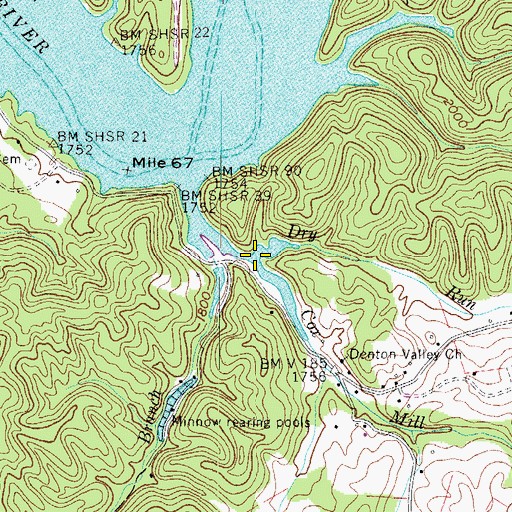 Topographic Map of Dry Run, VA