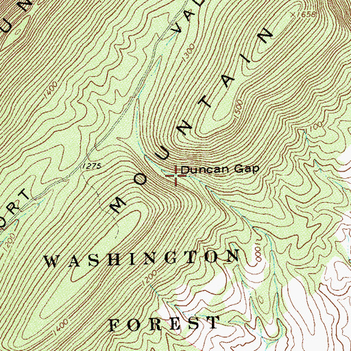 Topographic Map of Duncan Gap, VA