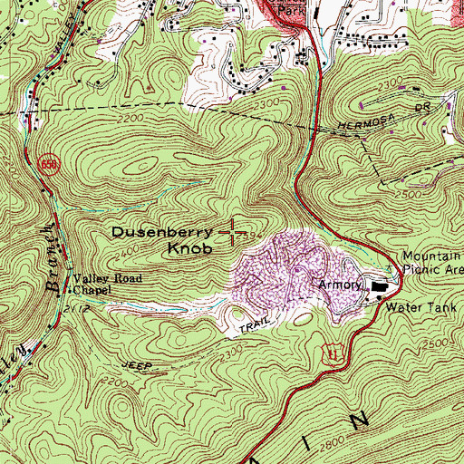 Topographic Map of Dusenberry Knob, VA