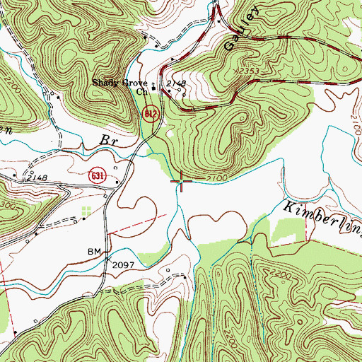 Topographic Map of East Wilderness Creek, VA