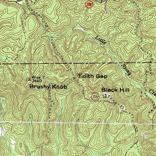 Topographic Map of Edith Gap, VA