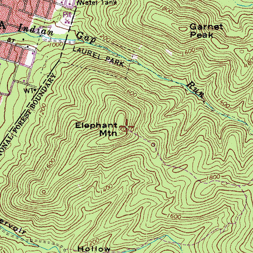 Topographic Map of Elephant Mountain, VA