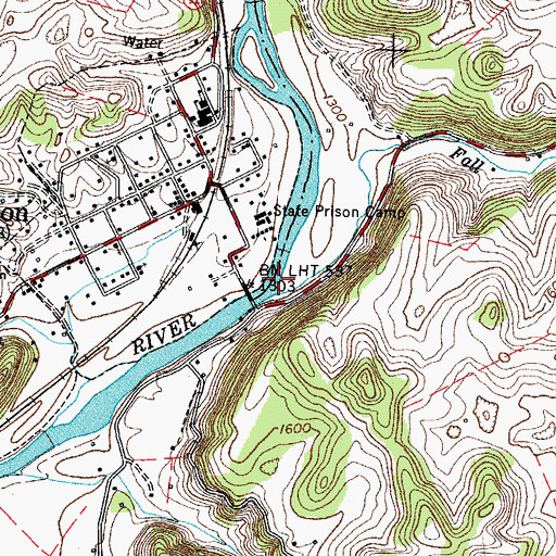 Topographic Map of Fall Creek, VA