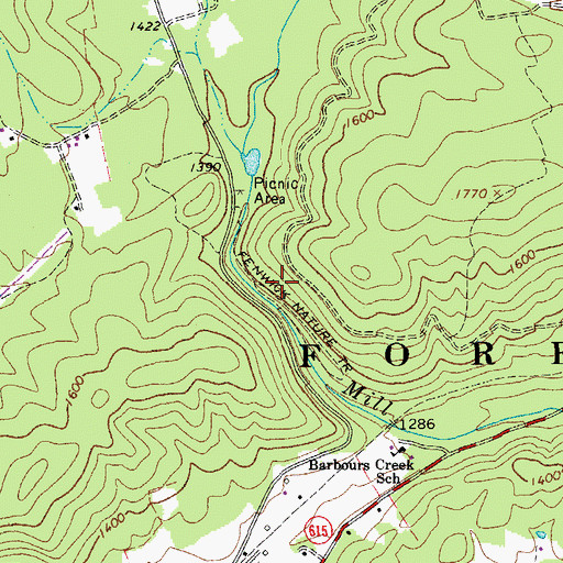 Topographic Map of Fenwick Nature Trail, VA