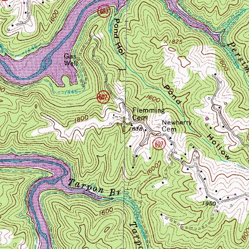 Topographic Map of Flemming Cemetery, VA