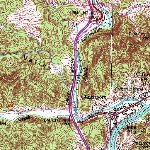 Topographic Map of Ford Valley, VA