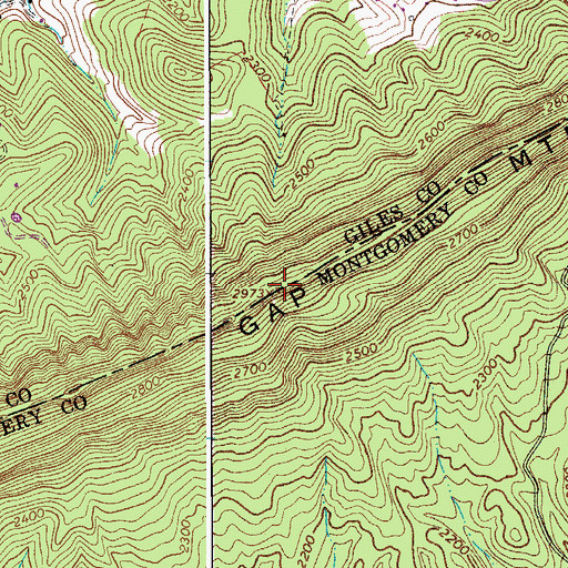 Topographic Map of Gap Mountain, VA