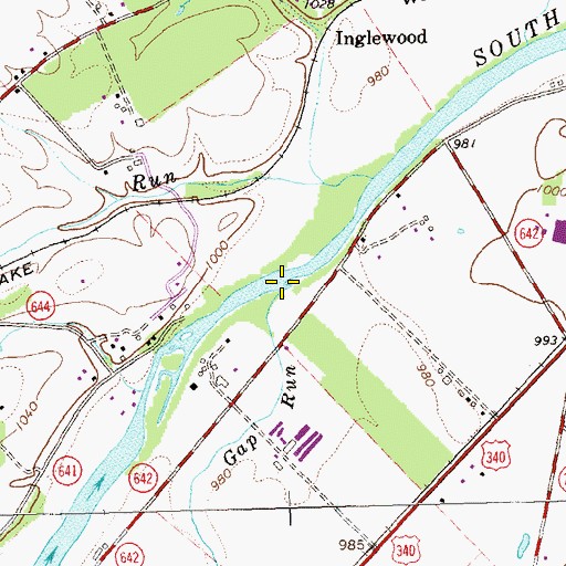 Topographic Map of Gap Run, VA