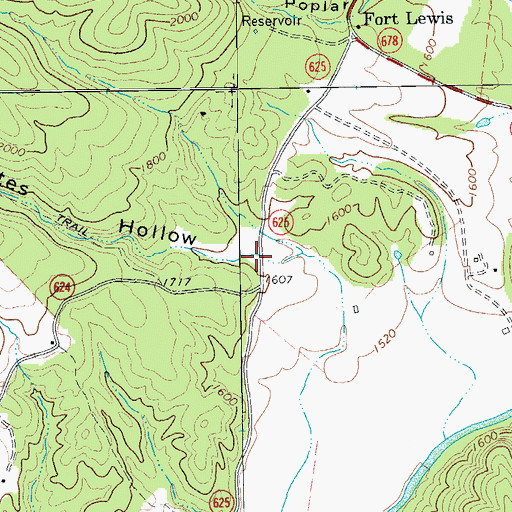 Topographic Map of Gates Hollow, VA