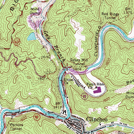 Topographic Map of Gay Branch, VA