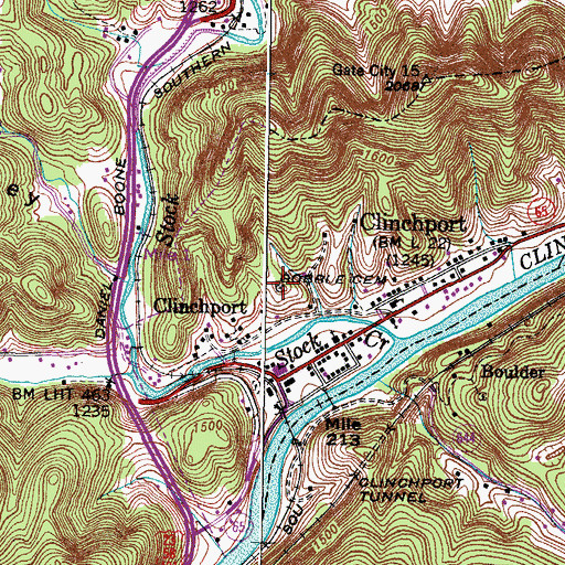 Topographic Map of Gobble Cemetery, VA