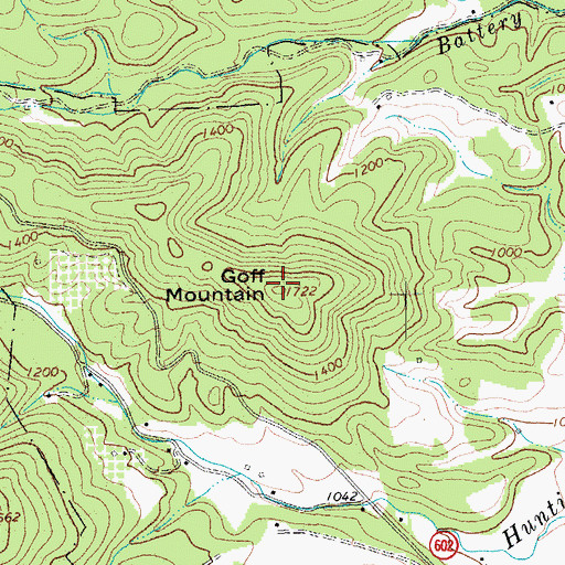 Topographic Map of Goff Mountain, VA
