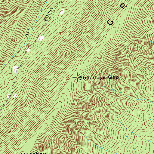 Topographic Map of Golladays Gap, VA