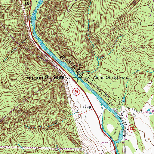 Topographic Map of Goshen Pass, VA