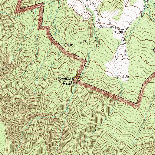 Topographic Map of Greasy Falls, VA