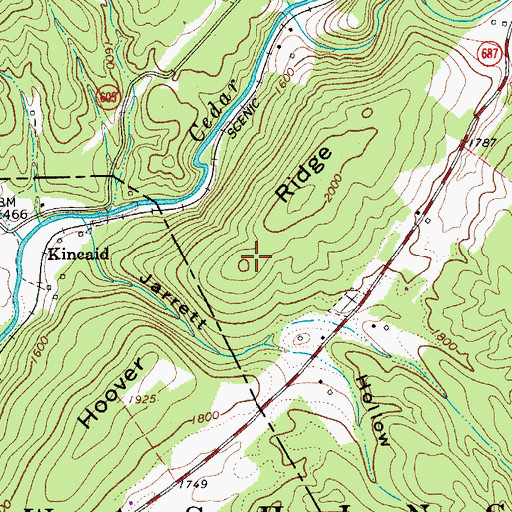 Topographic Map of Hoover Ridge, VA