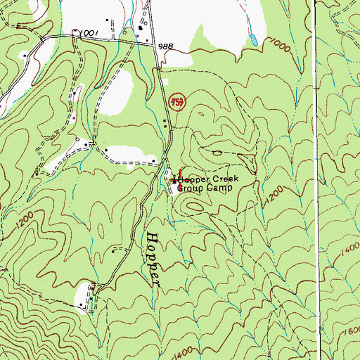 Topographic Map of Hopper Creek Group Camp, VA