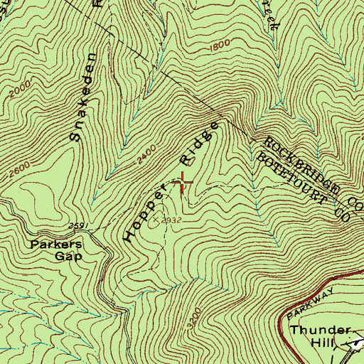 Topographic Map of Hopper Ridge, VA