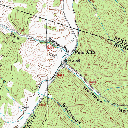 Topographic Map of Huffman Hollow, VA
