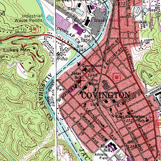 Topographic Map of Jeter School, VA