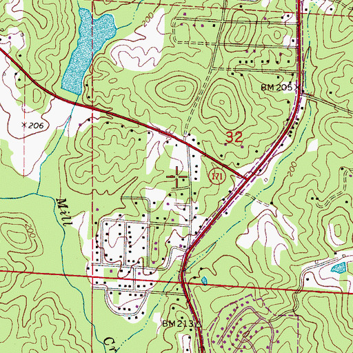 Topographic Map of Pinedale, AL
