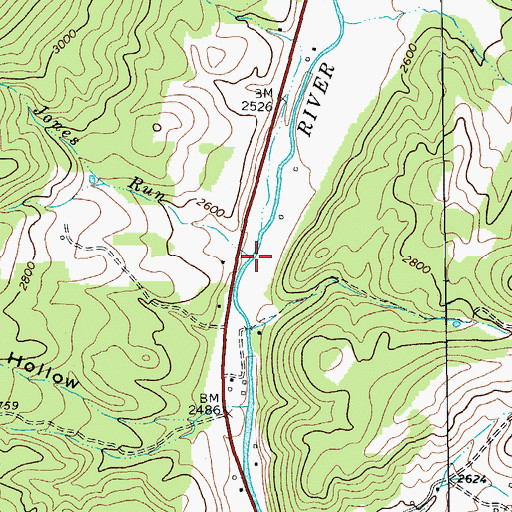 Topographic Map of Jones Run, VA