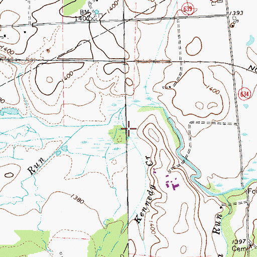 Topographic Map of Kennedy Creek, VA