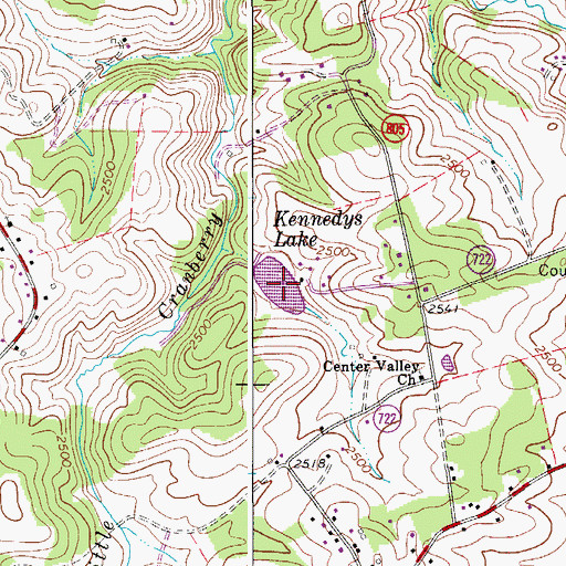 Topographic Map of Kennedys Lake, VA