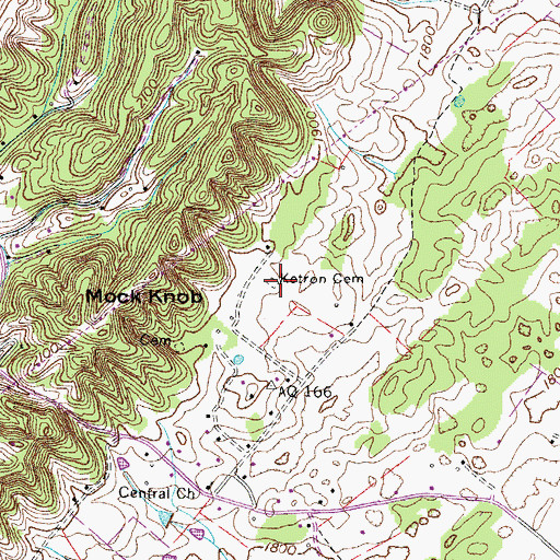 Topographic Map of Ketron Cemetery, VA