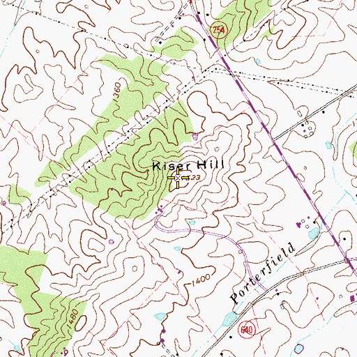 Topographic Map of Kiser Hill, VA