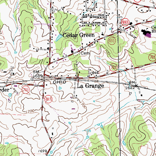 Topographic Map of La Grange, VA