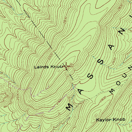 Topographic Map of Lairds Knob, VA