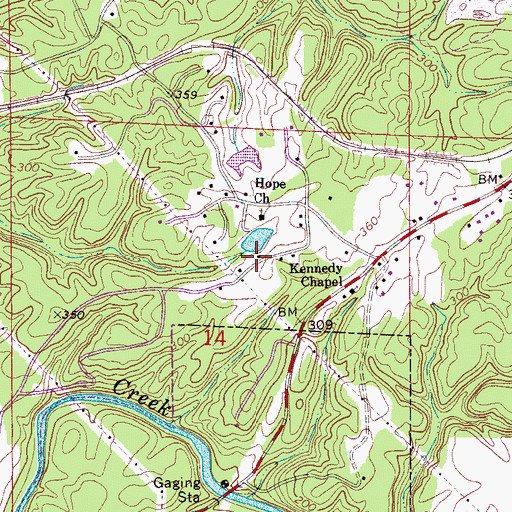 Topographic Map of Prudes Mill (historical), AL