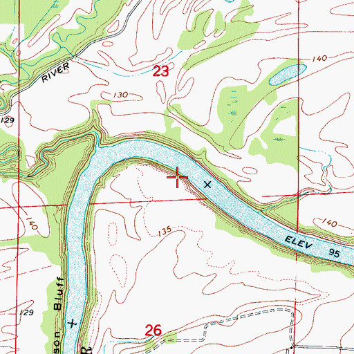 Topographic Map of Reed Bluff, AL