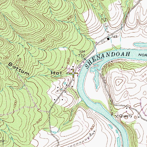 Topographic Map of Lick Bottom Hollow, VA