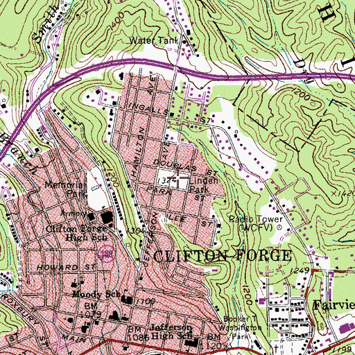 Topographic Map of Linden Park, VA