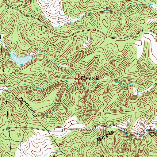 Topographic Map of Little Cedar Creek, VA