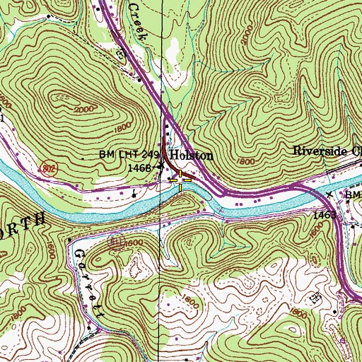 Topographic Map of Little Moccasin Creek, VA
