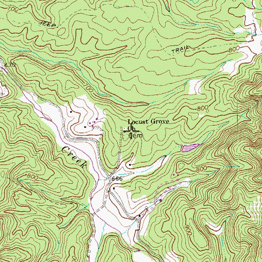Topographic Map of Locust Grove Church, VA