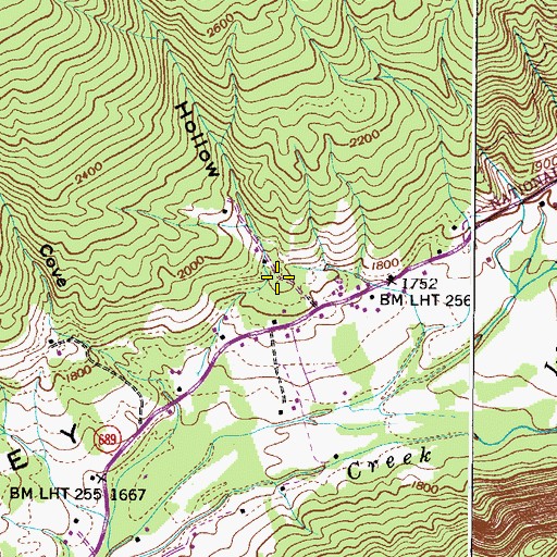 Topographic Map of Long Hollow, VA