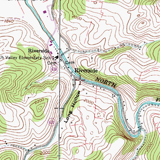 Topographic Map of Long Hollow, VA