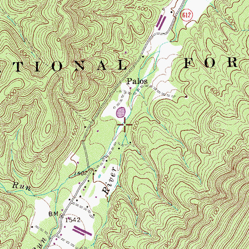 Topographic Map of Long Run, VA