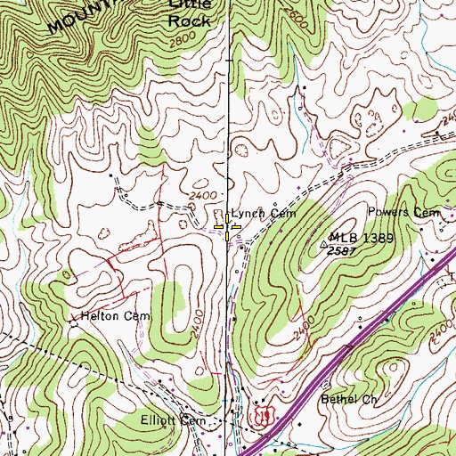 Topographic Map of Lynch Cemetery, VA