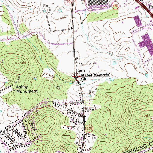 Topographic Map of Mabel Memorial Church, VA