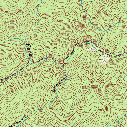 Topographic Map of Maidenhead Branch, VA
