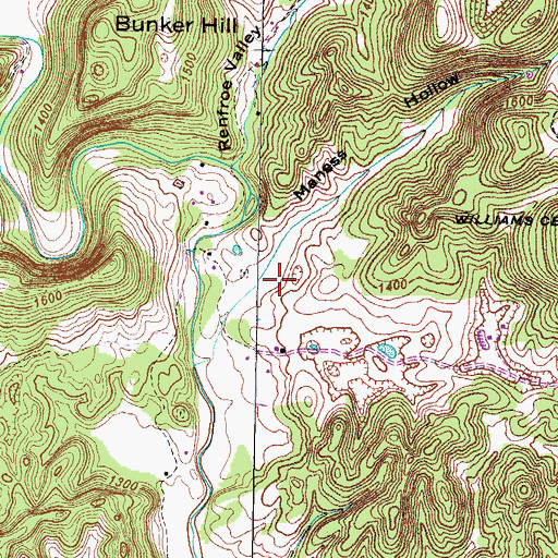 Topographic Map of Maness Hollow, VA
