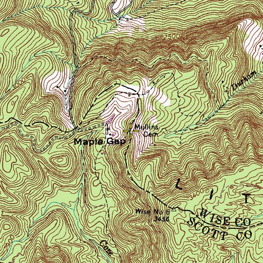 Topographic Map of Maple Gap, VA
